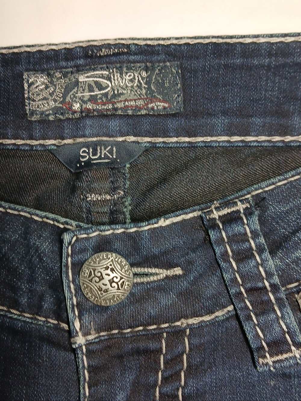 Silver Women's  Jeans Suki Size 28 x 31 Mid Rise Super Skinny Stretch - Picture 4 of 12
